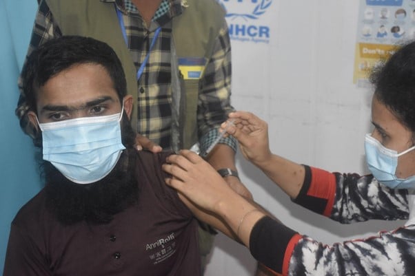 Sahulah receives his second dose of the COVID-19 vaccine